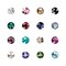 WE Games Chrome Metal Cribbage Pegs with Swarovski Austrian Crystals - Set of 12 - Red, Clear, Green, and Blue Crystals